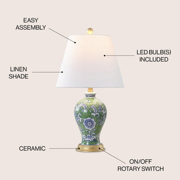 Grace 24" Floral LED Table Lamp